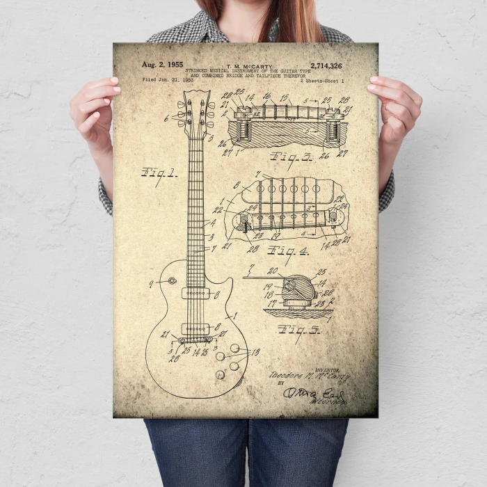Plakat metalowy Gitara  Gibson Prezent