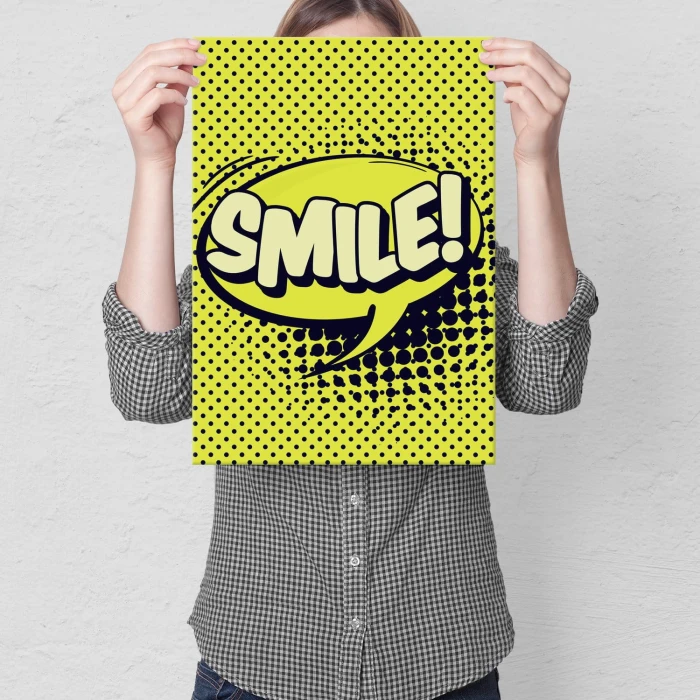 Plakat metalowy Smile komiks Prezent