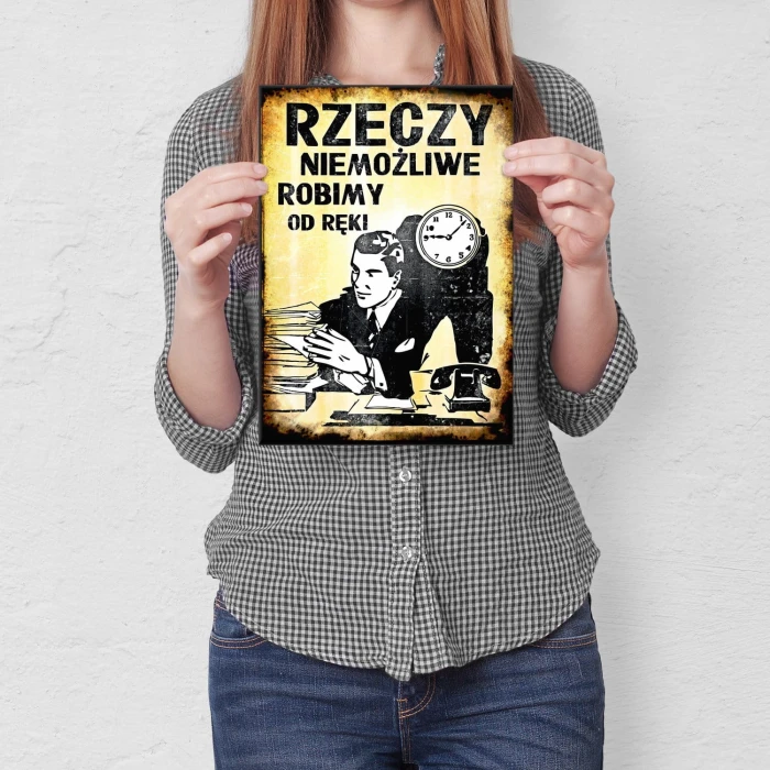 Plakat metalowy Rzeczy niemożliwe Prezent