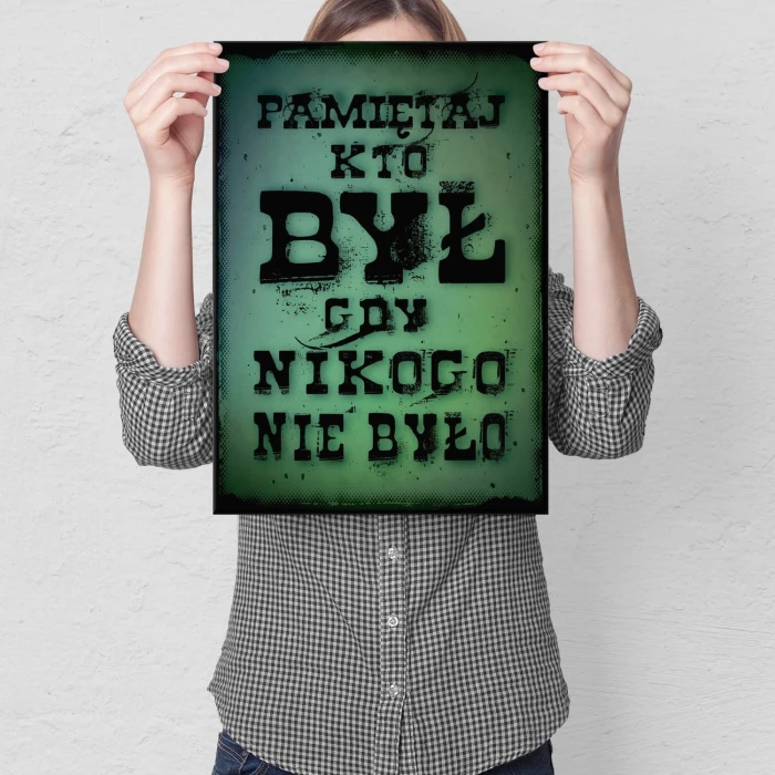Plakat metalowy Pamiętaj kto był Prezent