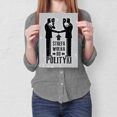 Plakat metalowy Strefa wolna Prezent