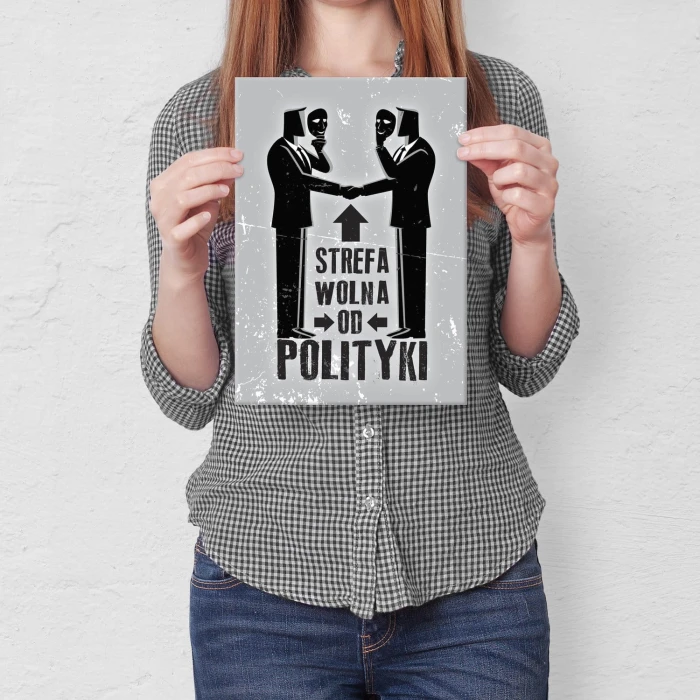 Plakat metalowy Strefa wolna Prezent