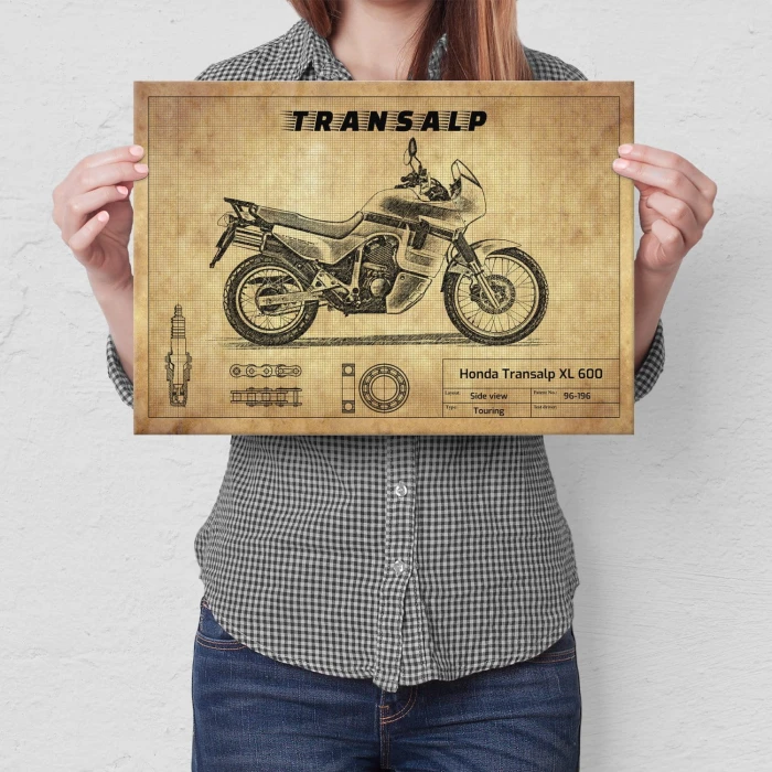 Plakat metalowy Honda Transalp XL 600 Prezent