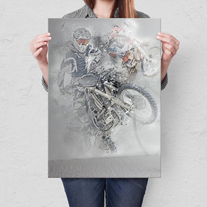 Plakat metalowy Motocross Prezent