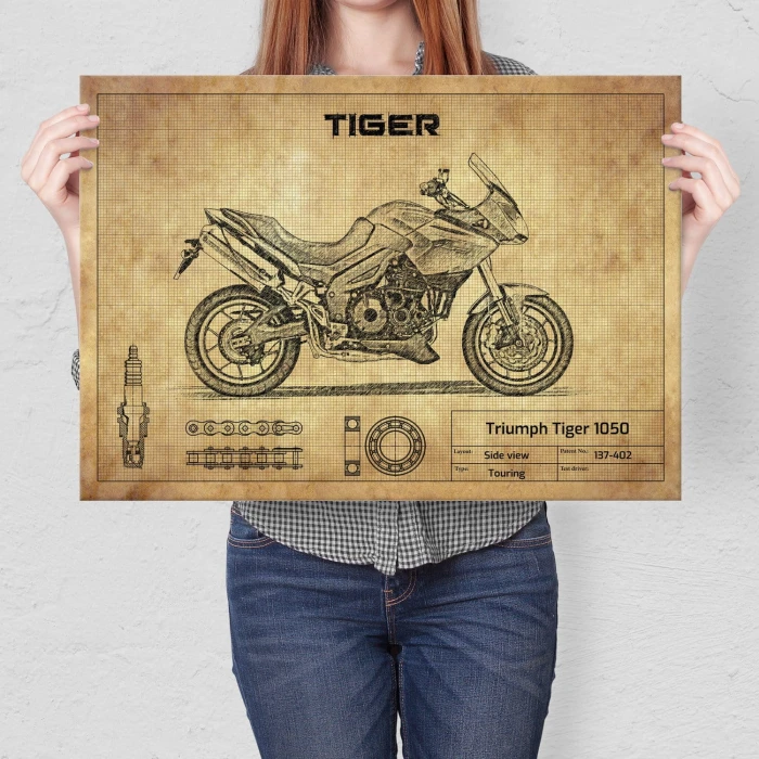 Plakat metalowy Triumph Tiger 1050 Prezent