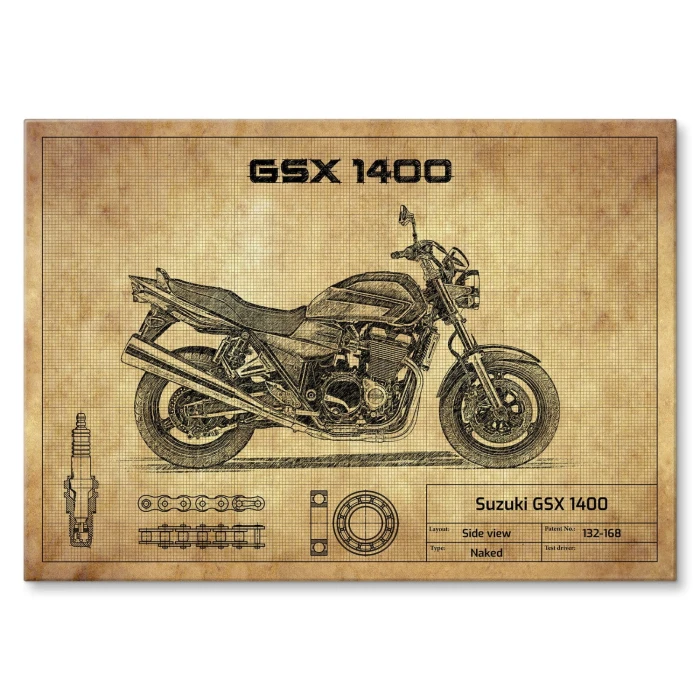 Plakat metalowy Suzuki GSX 1400 Prezent