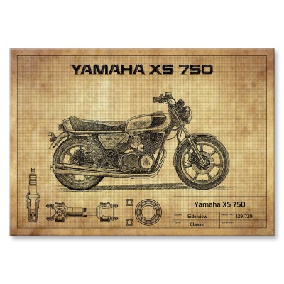 Plakat metalowy Yamaha XS 750 Prezent