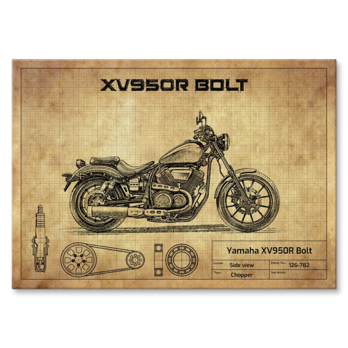 Plakat metalowy Yamaha XV950R Bolt Prezent
