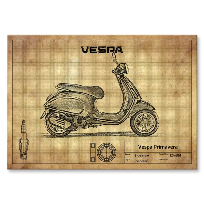 Plakat metalowy Vespa Primavera Prezent