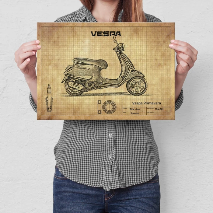 Plakat metalowy Vespa Primavera Prezent
