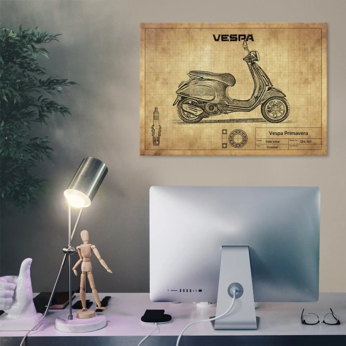 Plakat metalowy Vespa Primavera Prezent