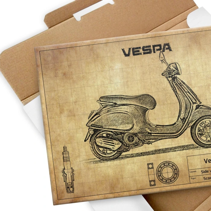 Plakat metalowy Vespa Primavera Prezent