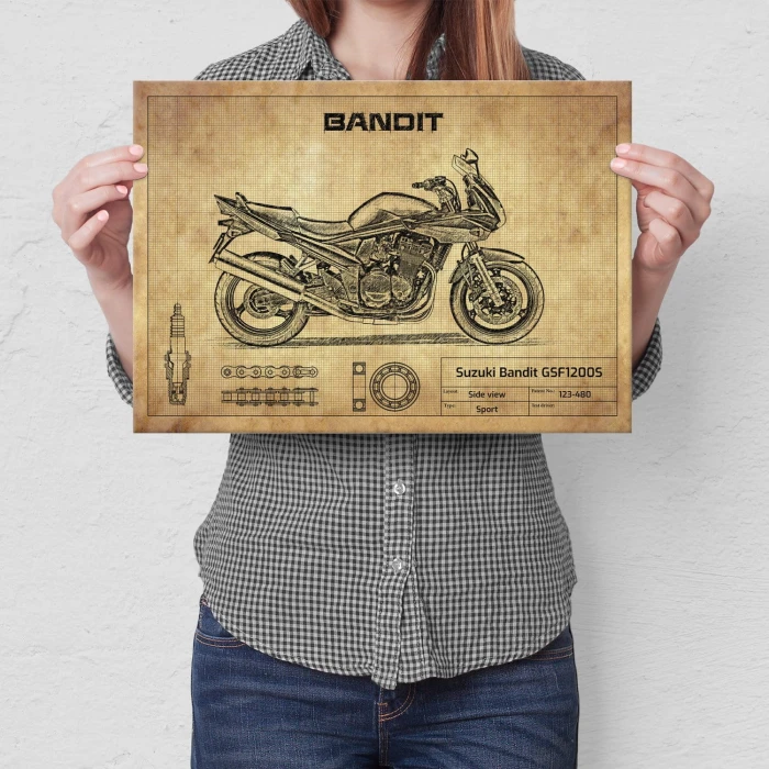 Plakat metalowy Suzuki Bandit GSF1200S Prezent
