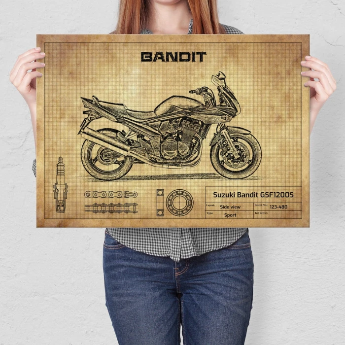 Plakat metalowy Suzuki Bandit GSF1200S Prezent