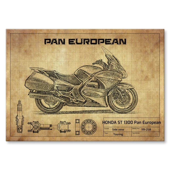 Plakat metalowy HONDA ST 1300 Pan European Prezent
