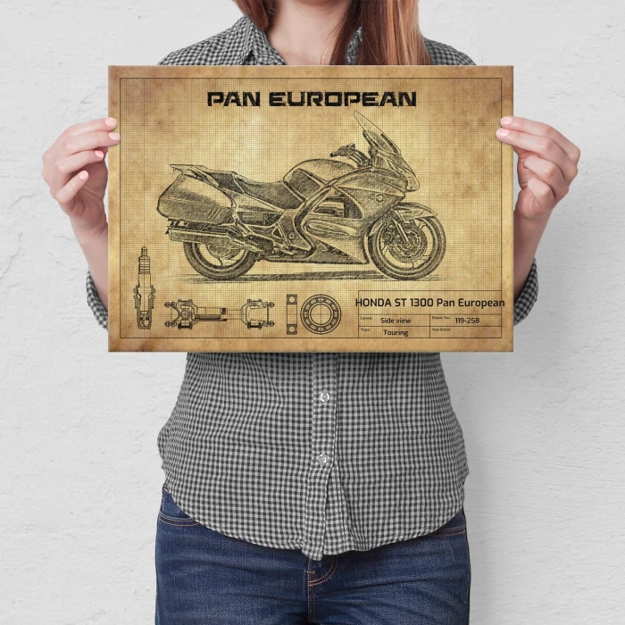 Plakat metalowy HONDA ST 1300 Pan European Prezent
