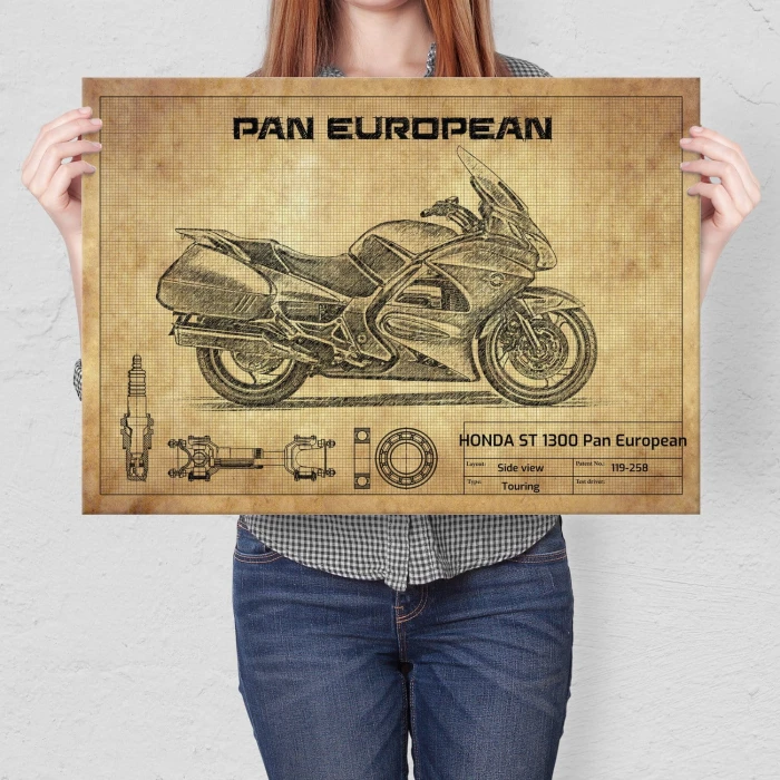 Plakat metalowy HONDA ST 1300 Pan European Prezent