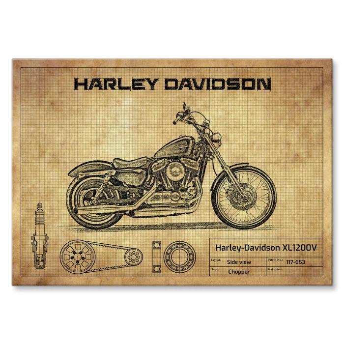 Plakat metalowy Harley-Davidson XL1200V Prezent