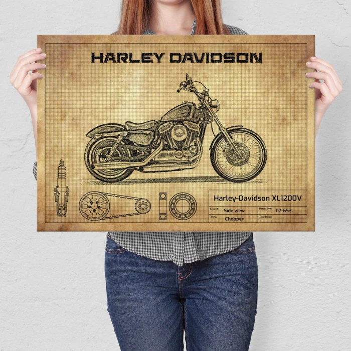Plakat metalowy Harley-Davidson XL1200V Prezent