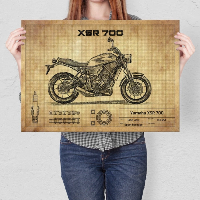 Plakat metalowy Yamaha XSR 700 Prezent