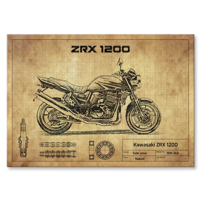 Plakat metalowy Kawasaki ZRX 1200 Prezent