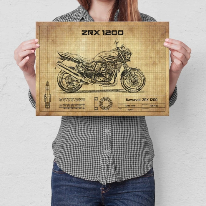 Plakat metalowy Kawasaki ZRX 1200 Prezent