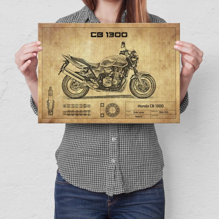 Plakat metalowy Honda CB 1300 Prezent
