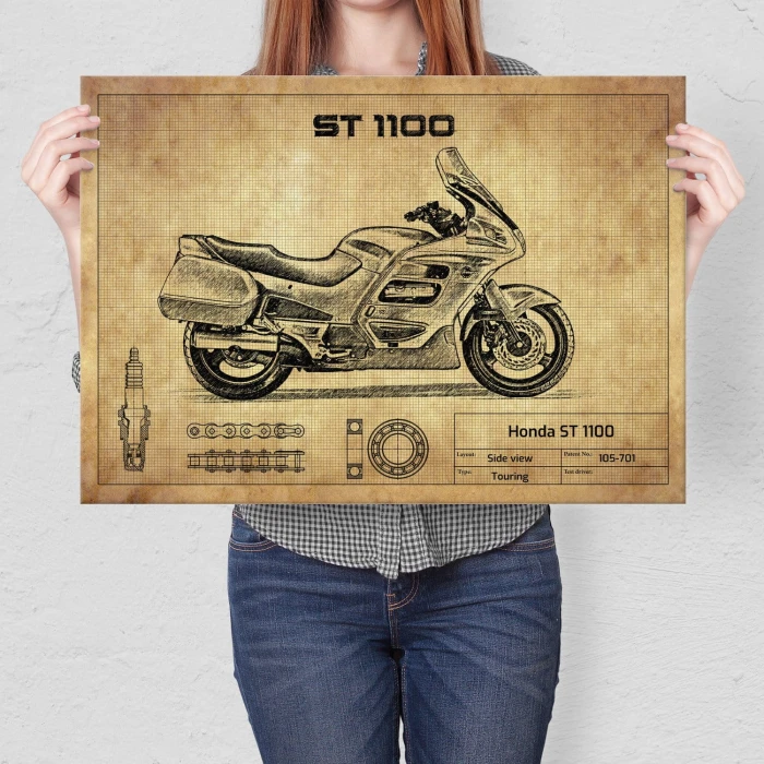 Plakat metalowy Honda ST 1100 Prezent