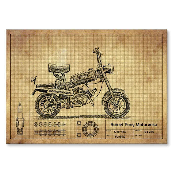 Plakat metalowy Romet Pony Motorynka Prezent