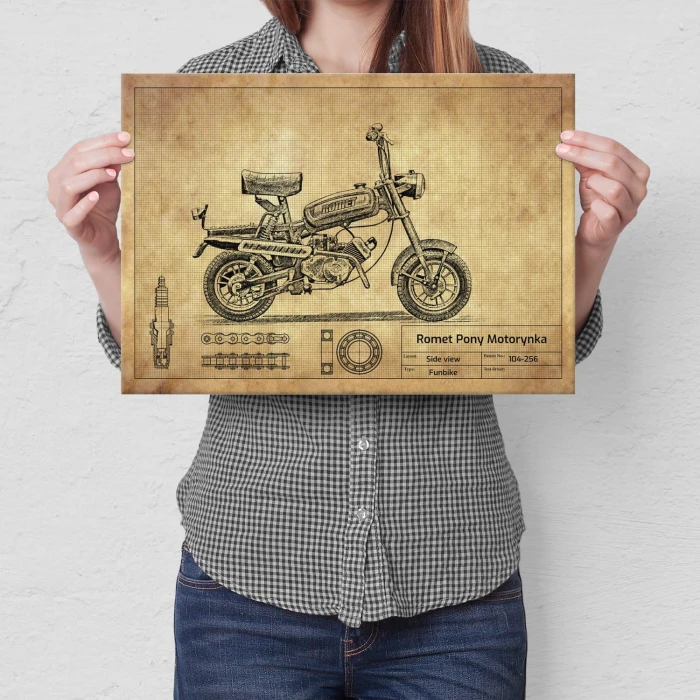 Plakat metalowy Romet Pony Motorynka Prezent