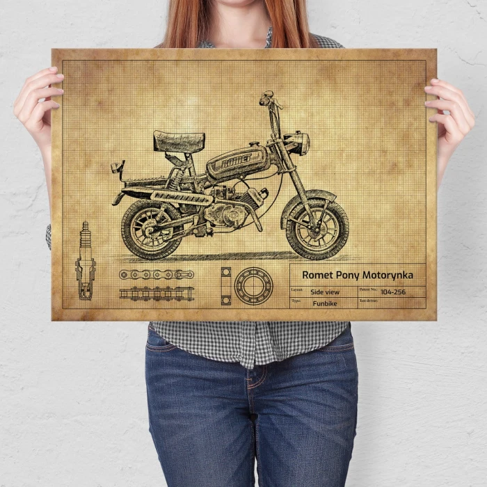 Plakat metalowy Romet Pony Motorynka Prezent
