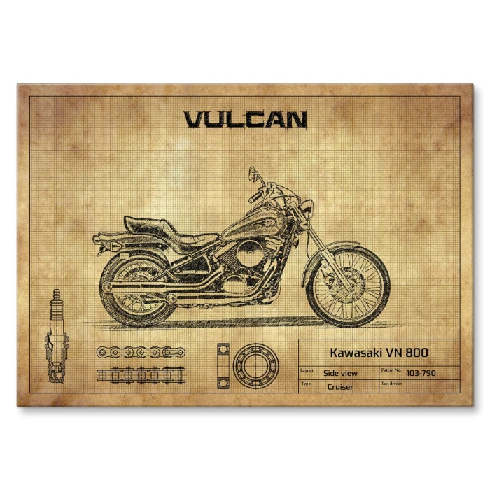 Plakat metalowy Kawasaki VN 800 Prezent