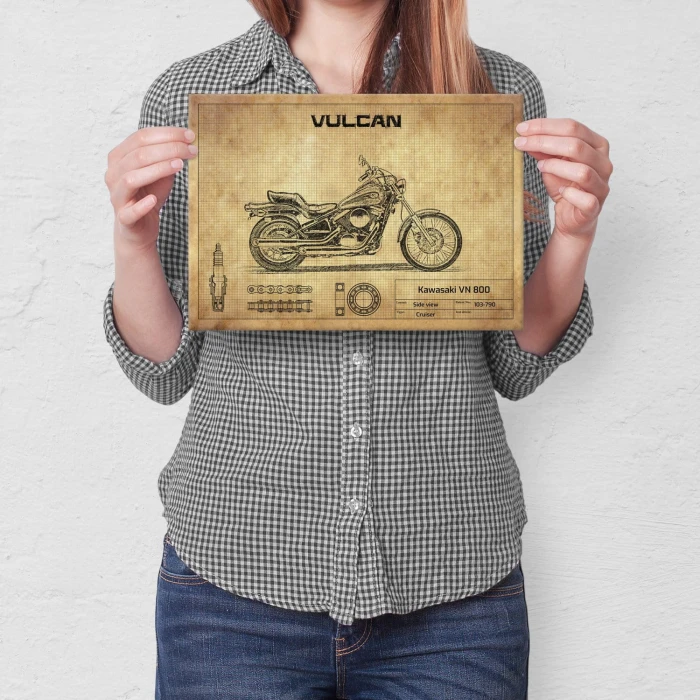 Plakat metalowy Kawasaki VN 800 Prezent