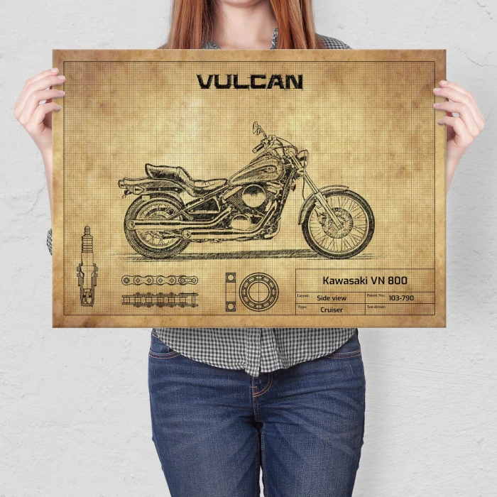 Plakat metalowy Kawasaki VN 800 Prezent
