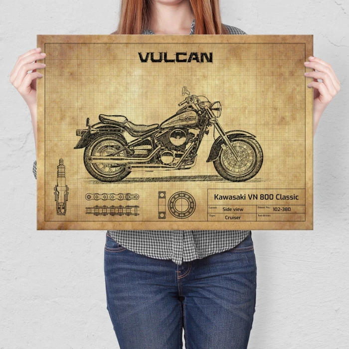 Plakat metalowy Kawasaki VN 800 Classic Prezent