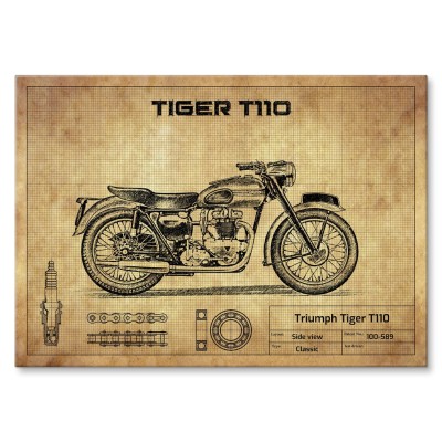 Plakat metalowy Triumph Tiger T110 Prezent