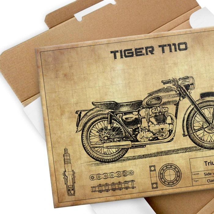 Plakat metalowy Triumph Tiger T110 Prezent