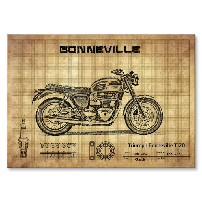 Plakat metalowy Triumph Bonneville T120 Prezent