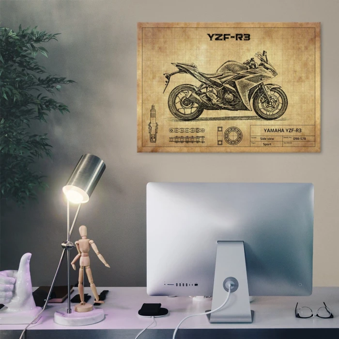 Plakat metalowy YAMAHA YZF-R3 Prezent