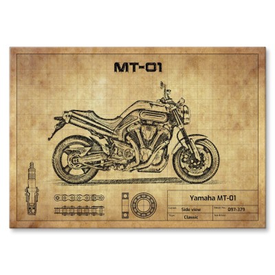 Plakat metalowy Yamaha MT-01 Prezent