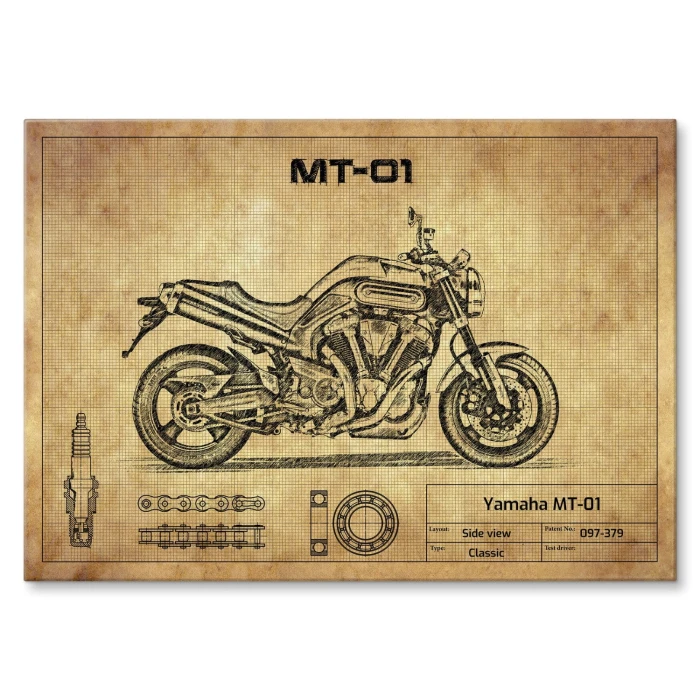 Plakat metalowy Yamaha MT-01 Prezent