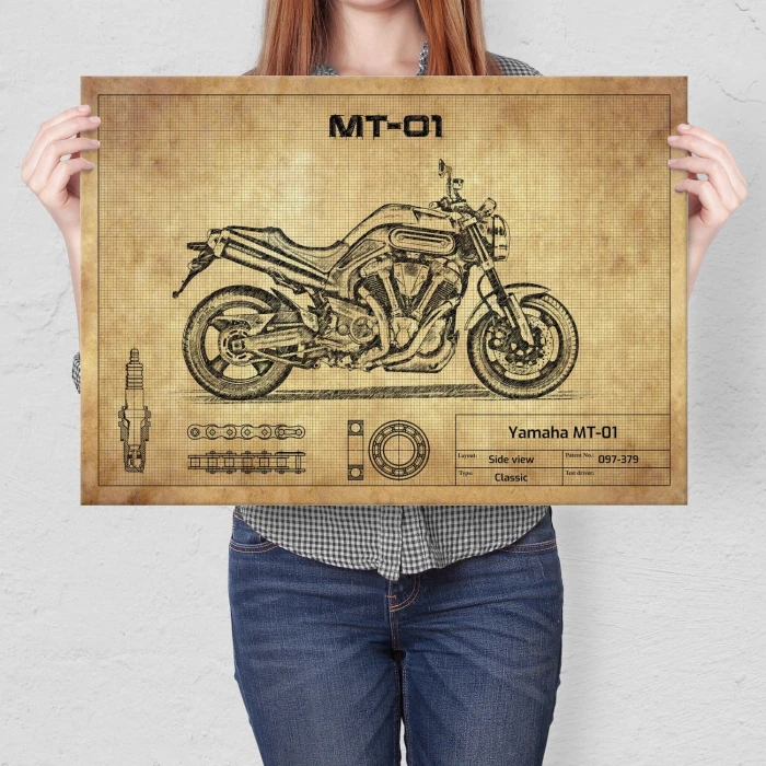 Plakat metalowy Yamaha MT-01 Prezent