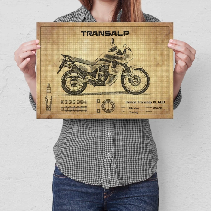 Plakat metalowy Honda Transalp XL 600 Prezent