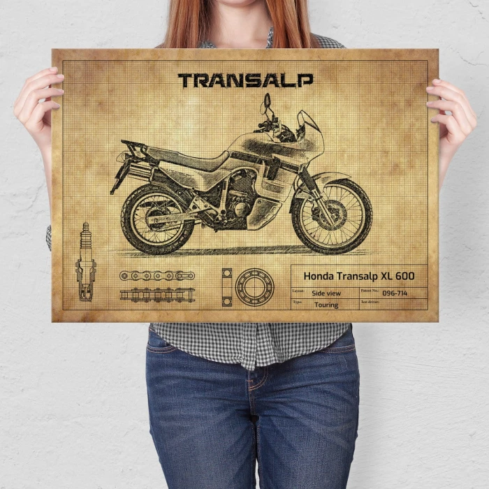 Plakat metalowy Honda Transalp XL 600 Prezent