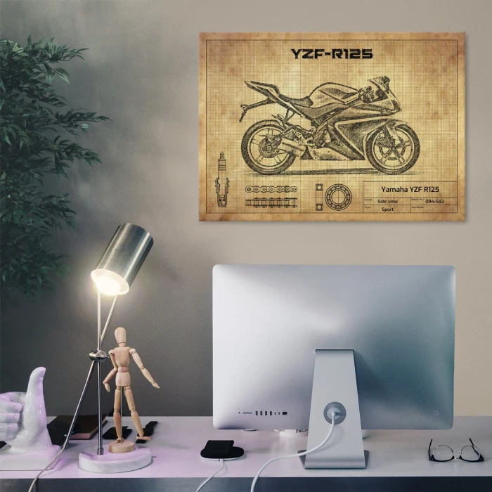 Plakat metalowy Yamaha YZF R125 Prezent