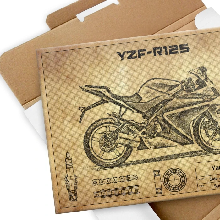 Plakat metalowy Yamaha YZF R125 Prezent