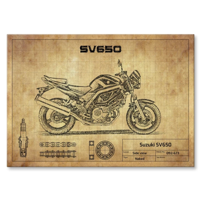 Plakat metalowy Suzuki SV650 Prezent