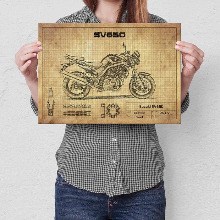 Plakat metalowy Suzuki SV650 Prezent