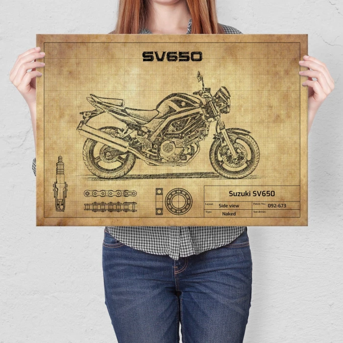 Plakat metalowy Suzuki SV650 Prezent