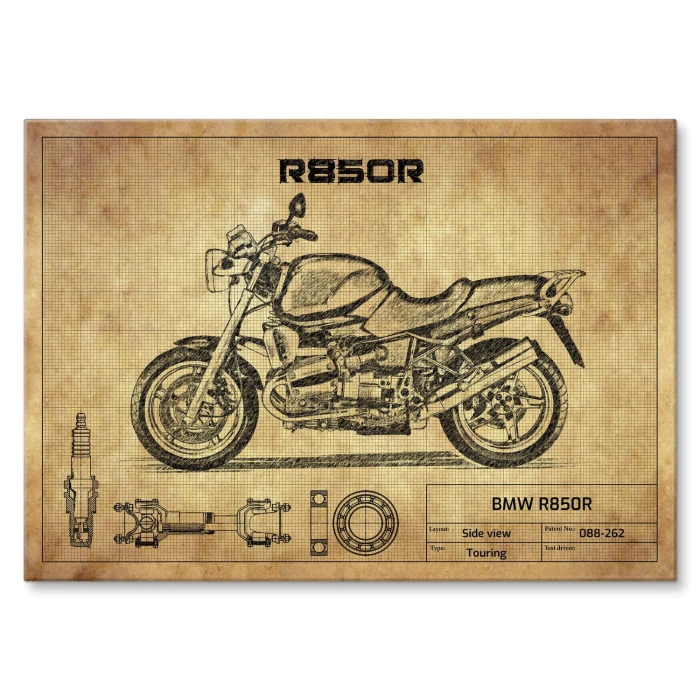 Plakat metalowy BMW R850R Prezent